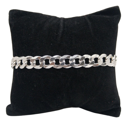 Pulsera Esclava Barbada 23cm 8mm Plata Ley 925 Para Hombre Color Plateado