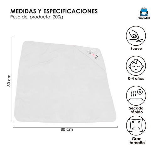 Toalla De Baño Bebé Con Capucha Manta Suave Animales Color G