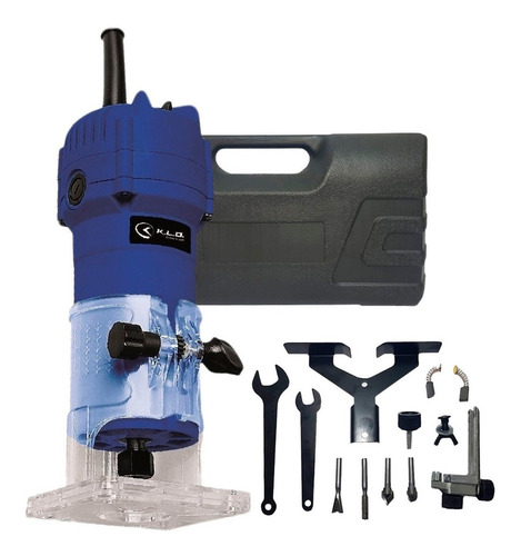 Imagen 2 de 4 de Fresadora Rebajadora De Mano Kld 550w 1/4 PuLG + Fresas