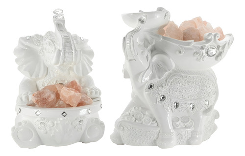 Lampara Sal Elefante Blanco Grande 30 Cm Completas Blanco