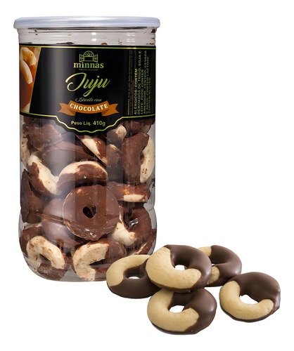 Biscoitos Juju Com Chocolate Minnas Pote 410g