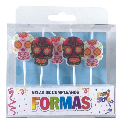 Vela Calaca Mexicana Mexico Calavera X5 Cumpleaños Torta