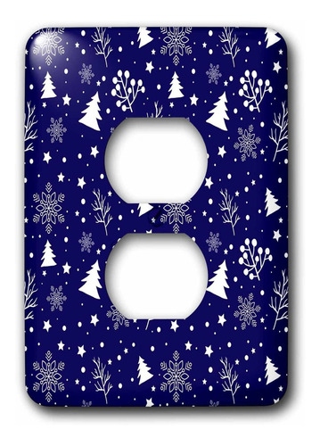 Navidad Copo Nieve Estrella Pino Acebo Blanco Azul. Tapa