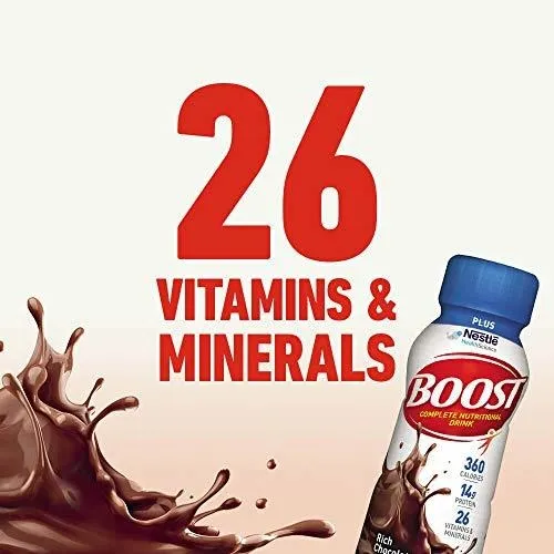 Bebida Nutricional Completa Boost Plus, Chocolate, 8 Oz (pack De 12)