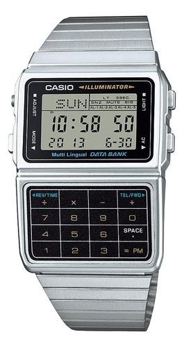 Reloj Casio Para Hombre, Plateado, Con Calculadora