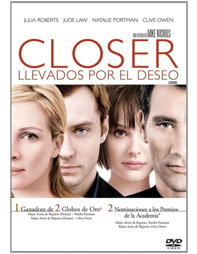 Closer Llevados Por El Deseo Julia Roberts Pelicula Dvd