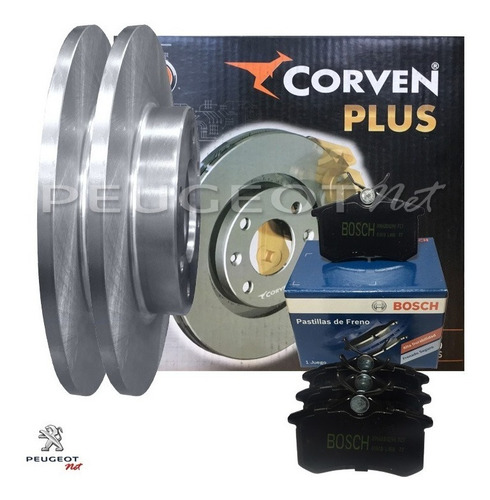Discos Freno Tras + Pastillas Bosch P/ Peugeot 307 2.0 16v