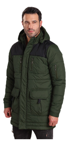 Chaqueta Abrigo Hombre Impermeable Acolchada  Tipo Gabán