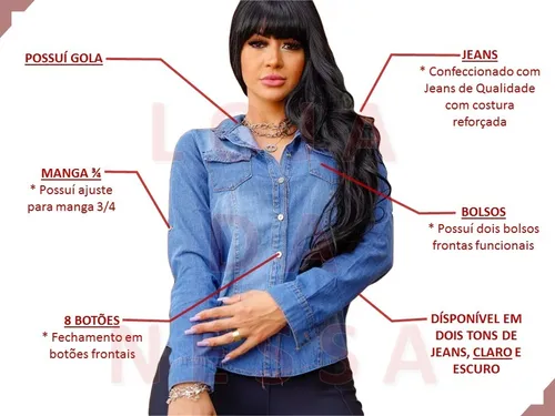Camisas jeans femininas mercado livre 2025