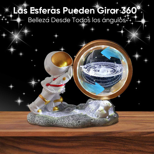 Luz Nocturna Led 3d Galaxy Bola De Cristal Lámparas De Mesa Sol