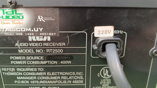 Sintoamplificador Receiver. Rca Rt2500 5.1 (Usado)