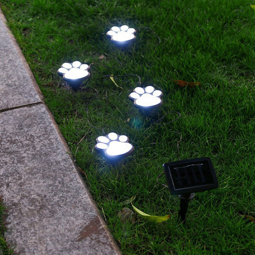 Set Inalámbrico De 4 Luces Solares Con Estampado De Perro Pa