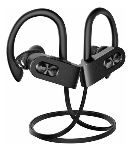 Fone de ouvido neckband sem fio Mpow Flame 2 preto com luz LED