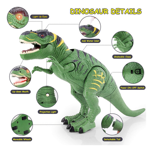 Dino Control Remoto Con Luz Led Para Niños De 3 5 Años