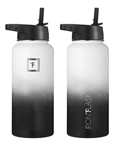 Termo Iron Flask Botella Deportes 32 Onzas Negro/blanco