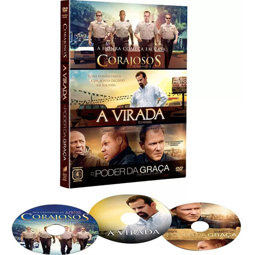 Dvd Box Gospel - Corajosos + A Virada + O Poder Da Graça