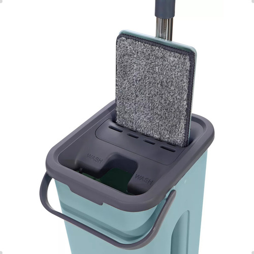 Rodo Flat Mop E Balde Lava Seca Profissional Com 2 Refis