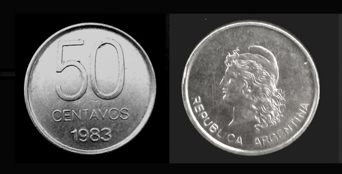 Monedas Peso Argentino $ 1-5-10-50 - Ctvs 1-5-10-50 -1983-85 (Usado)