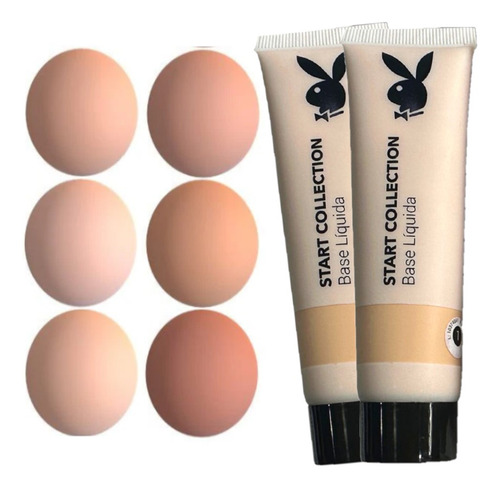 Base de maquiagem líquida Playboy Base Matte Pro Pro Base Matte Pro Playboy em Atacado tom 6 tons - kit de 24 unidades de 30mL 40g