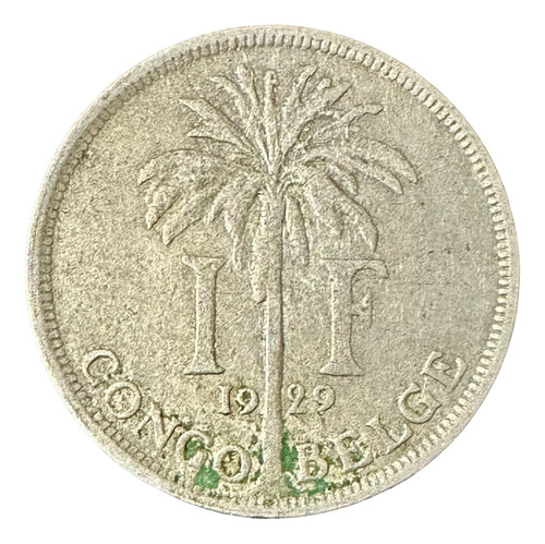 Congo Belga - 1 Franc - Año 1929 - Km #20 - Palmera