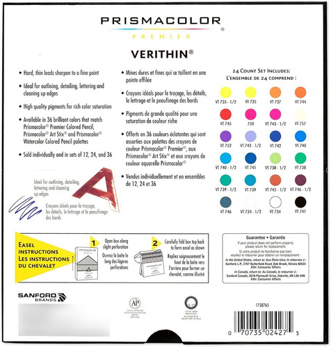 Imagen 5 de 7 de Lapices Prismacolor Premier Verithin 24 Colores Importados