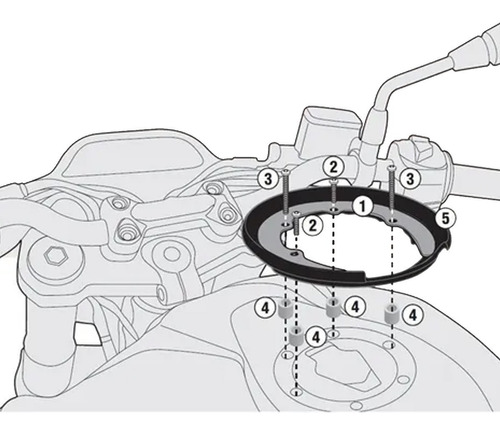 Flange Fixação Bolsa Tanque Givi Bf-31 Bmw G 310 R 2017 