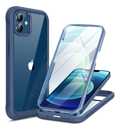 Funda 360 iPhone 12/12 Pro + Vidrio Templado Blue