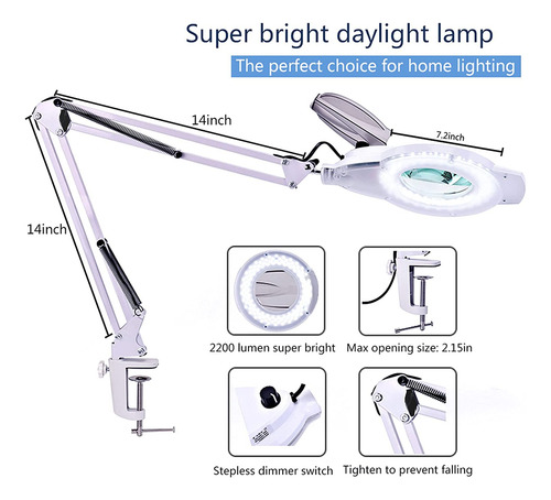 Set Lampara Con Lupa Luz Regulable Vapozono Facial Portatil
