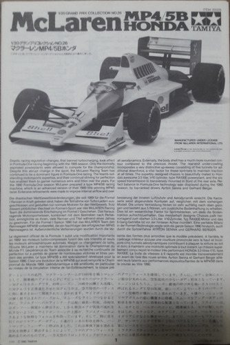 Manual Kit Tamiya 1 Mclaren Mp4 5b Senna Mercadolivre
