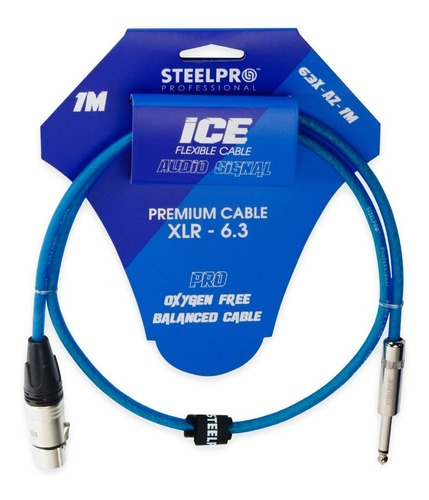 Imagen 1 de 2 de Cable Para Microfono Profesional 1m Hembra-plug 6.3 Steelpro