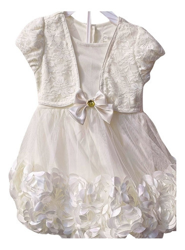 Vestido Americano Perla Con Rosas De Niña Marca Nannette Usa