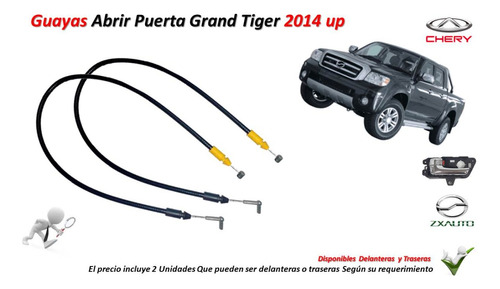 Guaya Abrir Puerta Grand Tiger 2014 / Par 2 Unidades