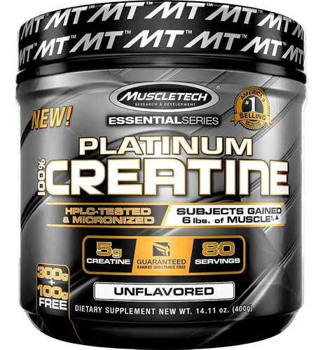 Muscletech Platinum 100% Creatina, Creatina Micronizada Ultr