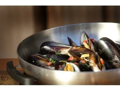 Imagen 7 de 10 de Wok Disco Parrilla Cobb Aluminio Frying Dish Con Mango