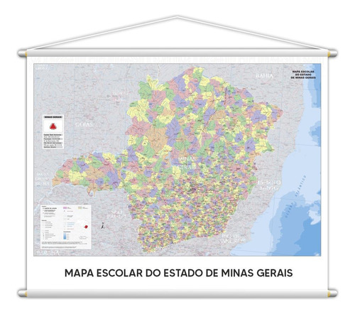 Banner Mapa Escolar Do Estado De Minas Gerais 130x100cm