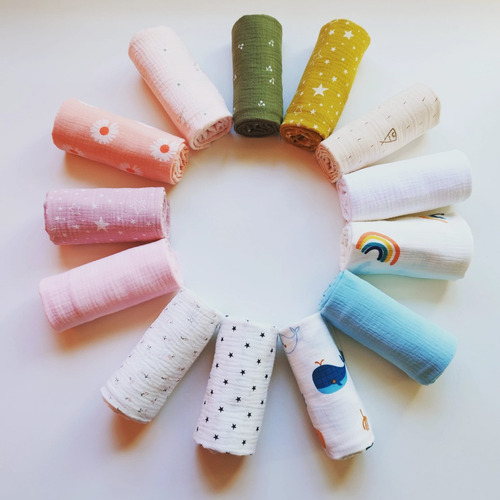 Imagen 1 de 9 de Promo 2 Mantas De Muselina Swaddles Rebozo Recibidor Bebé