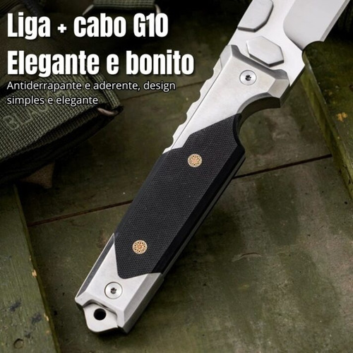 Faca Tatica Full Tang Aço Cabono M390 Multifuncional G10