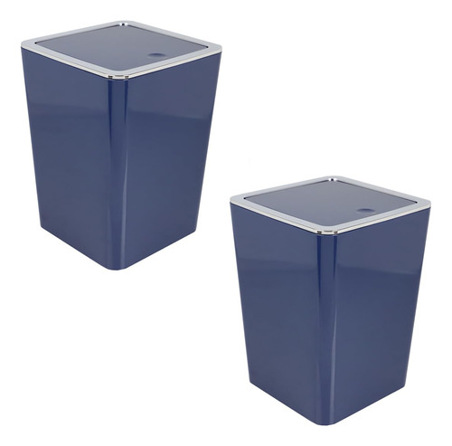 Cubo De Basura De 3 Litros (paquete De 2), Color Azul Marino