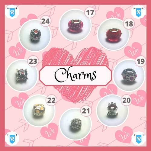 Imagen 4 de 4 de Charms/dijes/pulseras Gama Rosa
