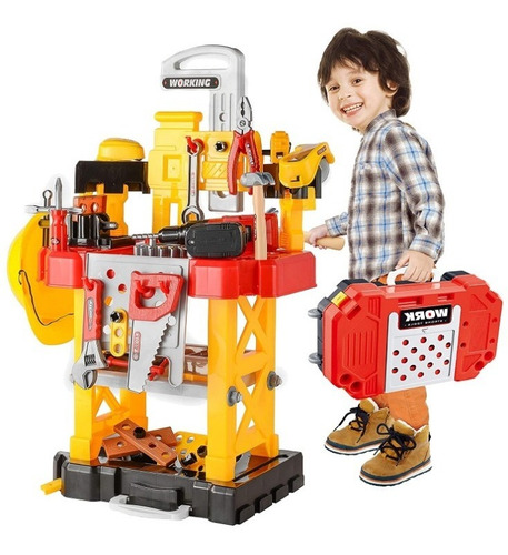 Mesa De Trabajo Herramientas Para Niños Transformable 83 Pzs