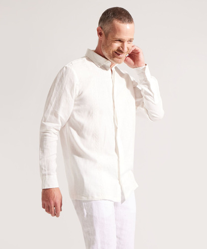 Guayabera Hombre Patprimo M/l Blanco Lino 44030368-197