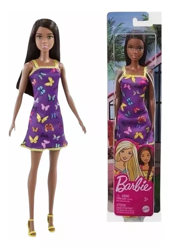 Roupas de boneca roxa da moda para barbie, vestido de boneca