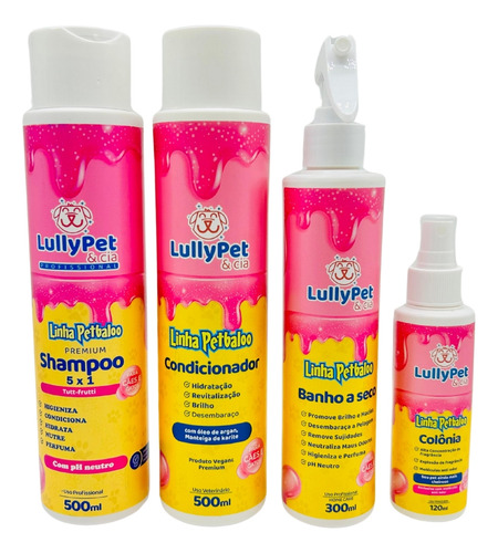 Kit Petbaloo Completo Banho Pet 4 Itens Aroma Tutti-frutti