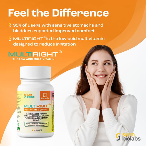 Multiright Multivitaminas Bajas En Ácido 90 Tabletas