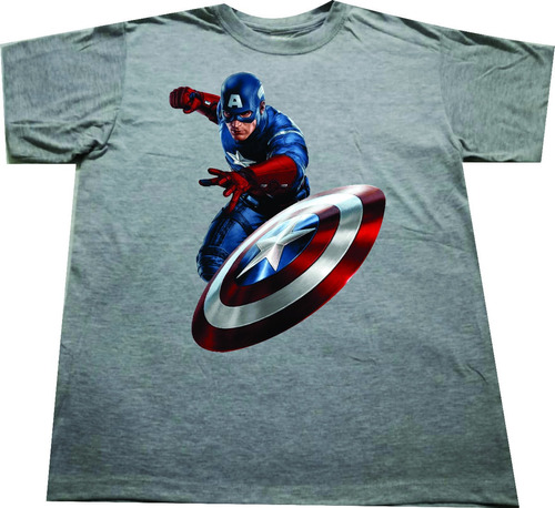 Camisetas Capitan America Marvel Niños Adultos Mod Ii