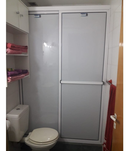 Imagen 3 de 9 de Mampara Para Baño Corrediza De Aluminio Y Acrilico 1x0,50