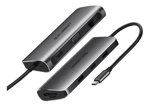 Adaptador Ugreen 10 En 1 Usb-c A Hdmi Vga Rj45 Usb 3.0 C Msd