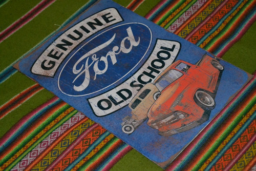 Cuadro De Chapa - Ford Mustang - V8 - Genuine Parts - Retro