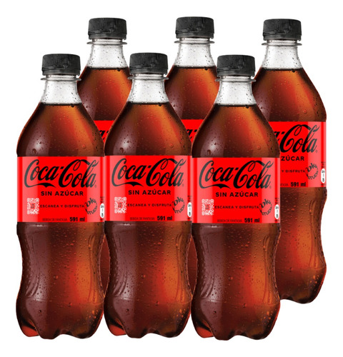 Coca-cola Zero Botella 591 Ml Pack X6 Unidades