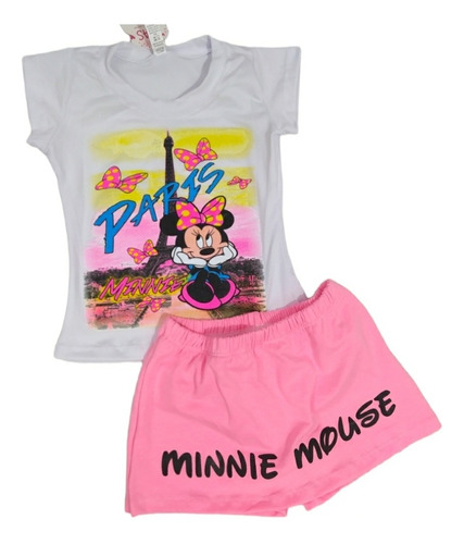 Conjunto Falda Short Niñas Minnie